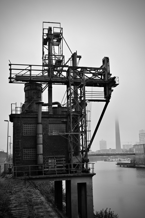 Old building on the quay of the Media Harbour.